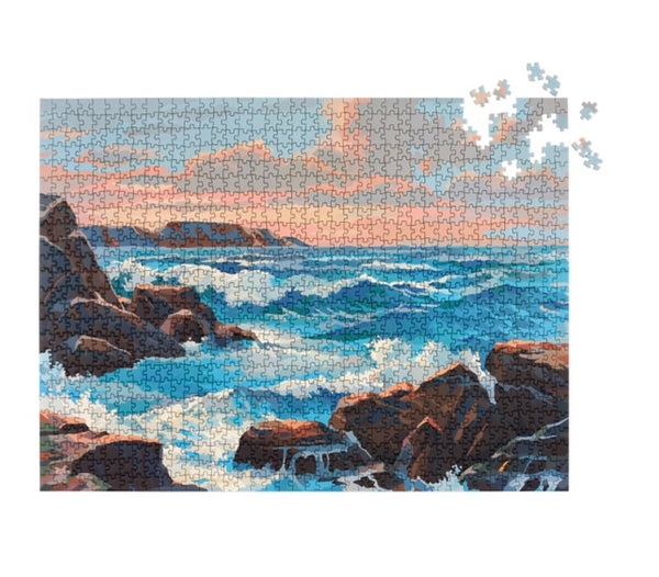 Paint By Numbers 1,000 piece Jigsaw Puzzle: "Ocean"