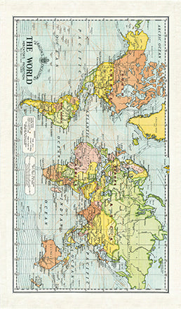 World Map Tea Towel