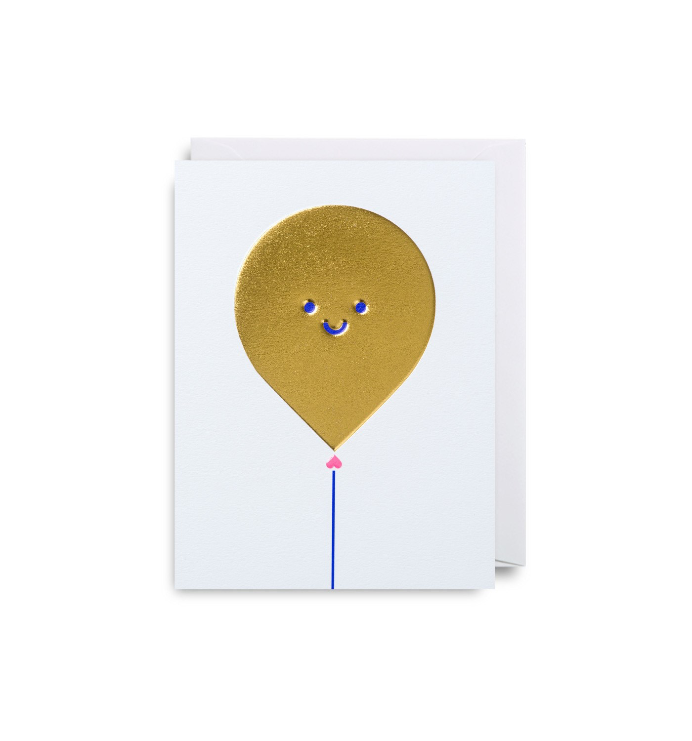 "Gold Balloon Face" Note Card